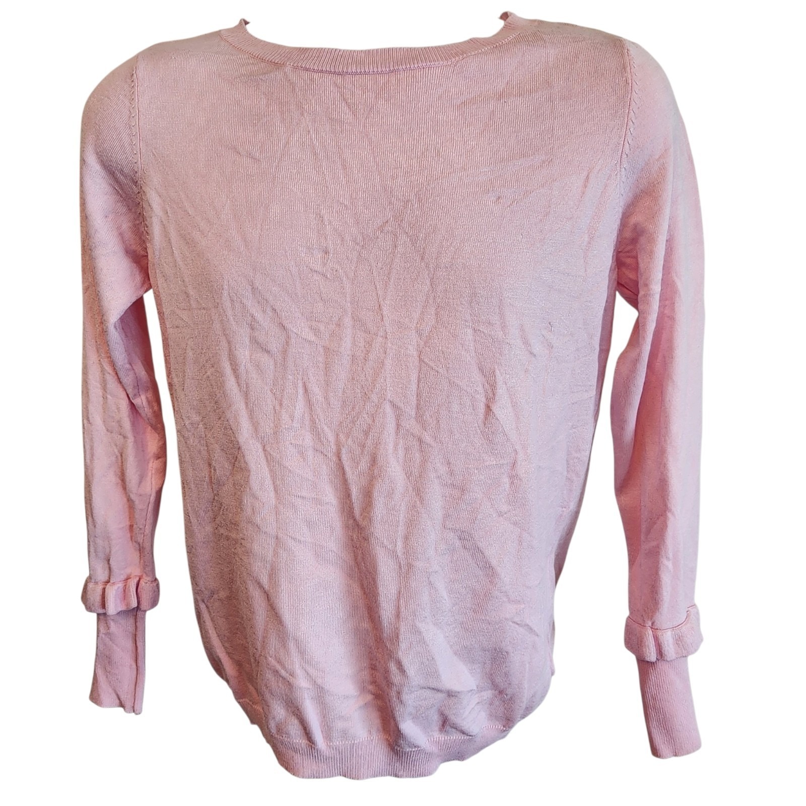 Josepha A Pink Pearl Sleeve Sweater Womens Pm Nwt Lightweight Chic Top